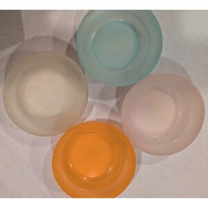 Vintage Tupperware Pastel Bowls Set of 4 Orange Blue Pink Cream 155-62